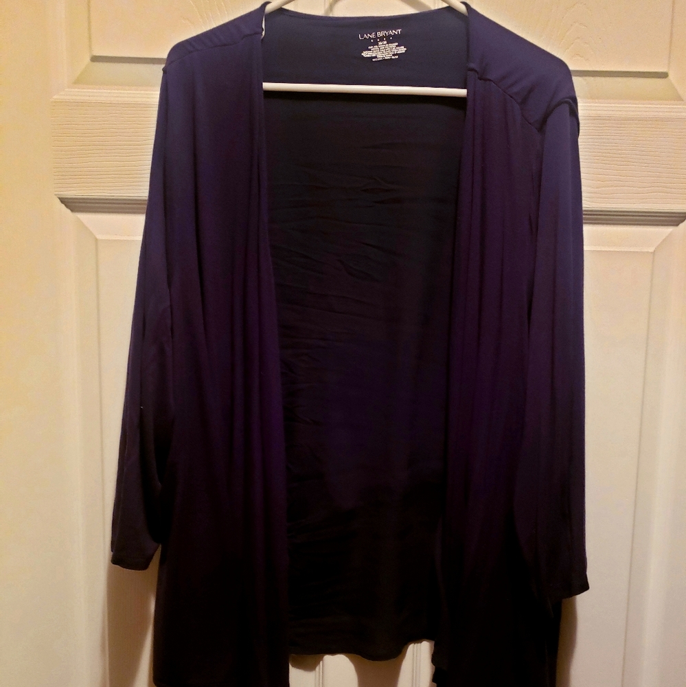 Lane Bryant, open-front overpiece, dark navy color, size 26/28